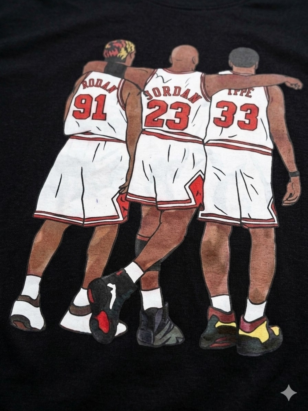 Rare Chicago Bulls Trio Graphic Tee - Black